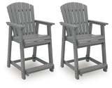Sanctuary Dark Gray Beach Outdoor Counter Height Dining Table and 4 Barstools