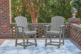Sanctuary Dark Gray Beach Outdoor Counter Height Dining Table and 4 Barstools