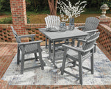 Sanctuary Dark Gray Beach Outdoor Counter Height Dining Table and 4 Barstools