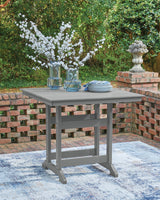 Sanctuary Dark Gray Beach Outdoor Counter Height Dining Table and 4 Barstools