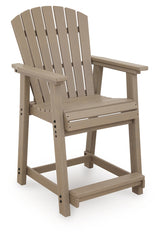 Seacliff Beach Medium Brown Outdoor Counter Height Bar Stool (Set of 2)