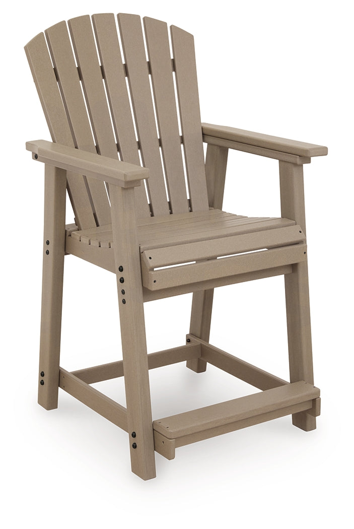 Seacliff Beach Medium Brown Outdoor Counter Height Bar Stool (Set of 2)