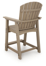Seacliff Beach Medium Brown Outdoor Counter Height Bar Stool (Set of 2)