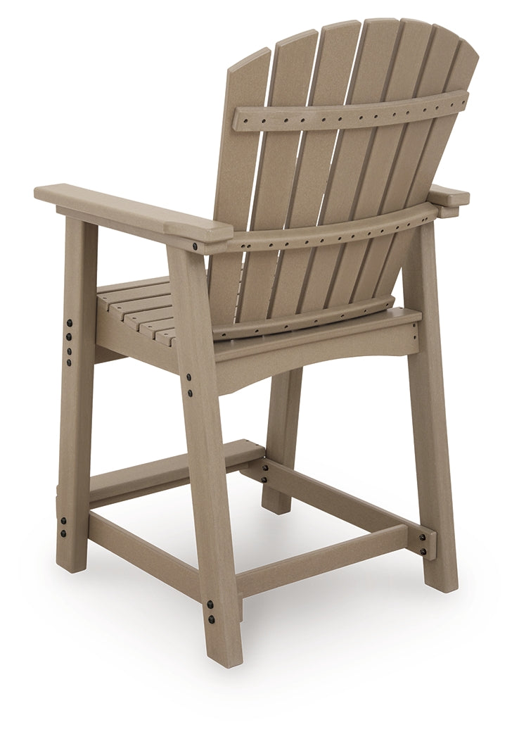 Seacliff Beach Medium Brown Outdoor Counter Height Bar Stool (Set of 2)