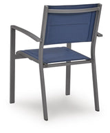 Rocky Creek Blue/Gray Outdoor Sling Arm Chair (Set of 4)