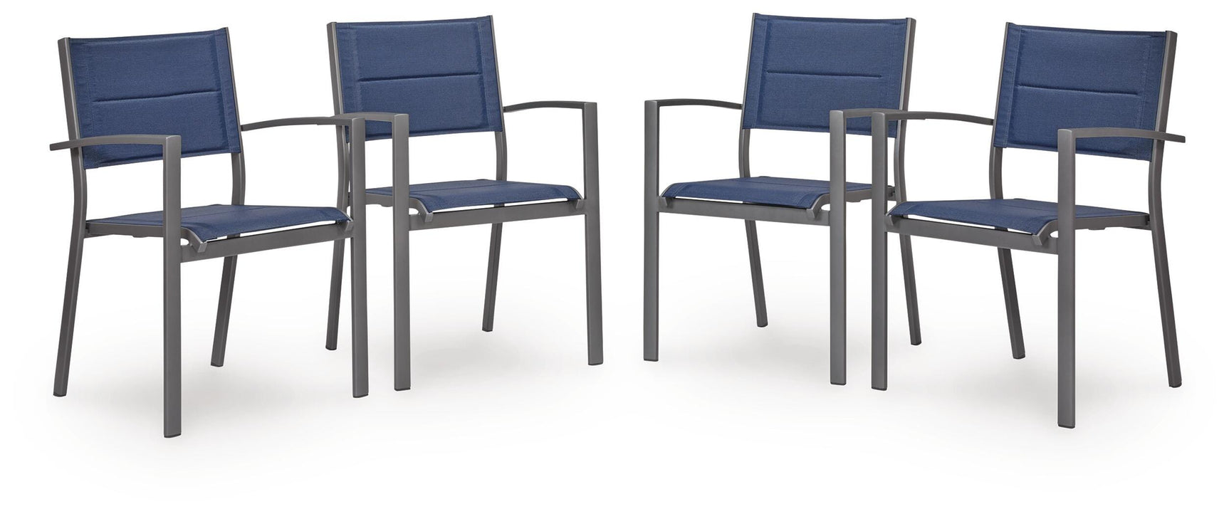 Rocky Creek Blue/Gray Outdoor Sling Arm Chair (Set of 4)