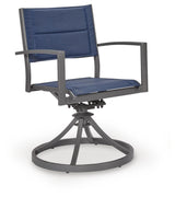 Rocky Creek Blue/Gray Outdoor Sling Swivel Chair (Set of 2)