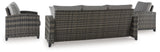 Oasis Court Gray Outdoor Sofa Chairs Table Set (Set of 4)