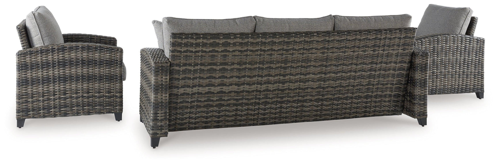 Oasis Court Gray Outdoor Sofa Chairs Table Set (Set of 4)