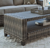 Oasis Court Gray Outdoor Sofa Chairs Table Set (Set of 4)