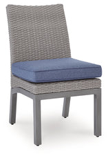 Half Moon Beach Blue/Gray Outdoor Side Chair with Cushion (Set of 2)