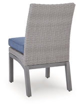 Half Moon Beach Blue/Gray Outdoor Side Chair with Cushion (Set of 2)