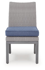 Half Moon Beach Blue/Gray Outdoor Side Chair with Cushion (Set of 2)
