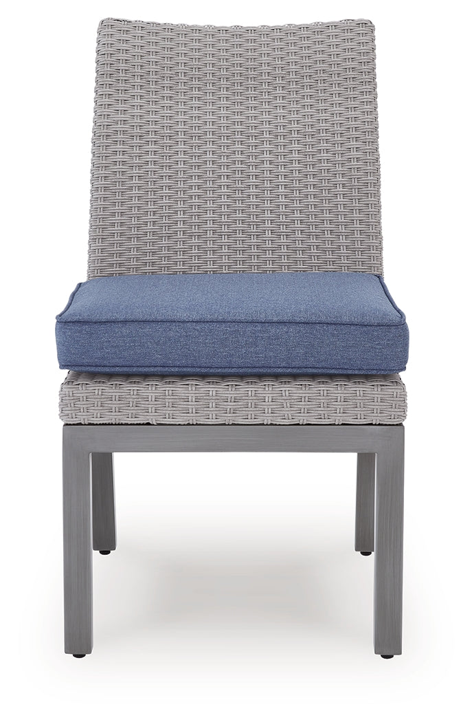 Half Moon Beach Blue/Gray Outdoor Side Chair with Cushion (Set of 2)