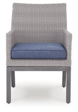 Half Gray Moon Beach Outdoor Dining Table and 4 Chairs