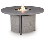 Half Moon Beach Gray Outdoor Fire Pit Table
