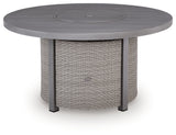 Half Moon Beach Gray Outdoor Fire Pit Table