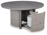 Half Moon Beach Gray Outdoor Fire Pit Table