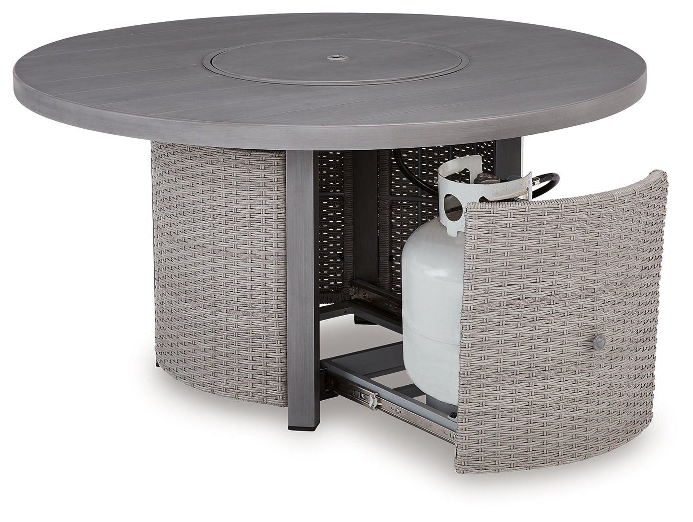 Half Moon Beach Gray Outdoor Fire Pit Table