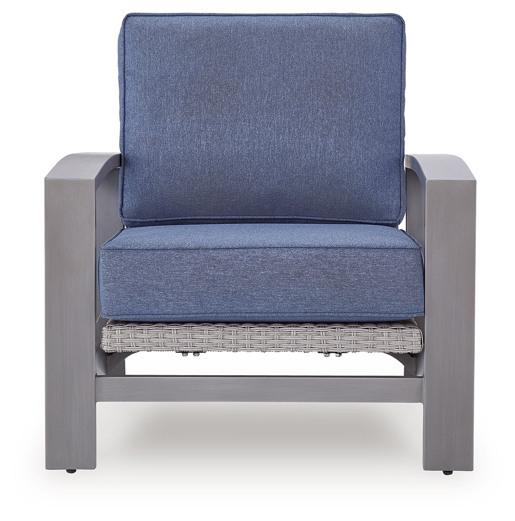 Half Moon Beach Blue/Gray Outdoor Spring Lounge Chair