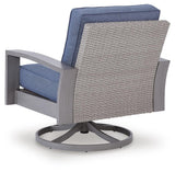 Half Blue/Gray Moon Beach Outdoor Sofa with 2 Lounge Chairs