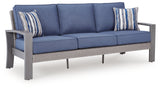 Half Moon Beach Blue/Gray Outdoor Sofa with Cushion