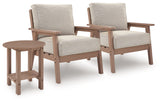 Grover Driftwood Beach 2 Outdoor Lounge Chairs with End Table