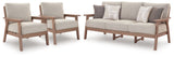 Grover Driftwood Beach Outdoor Sofa with 2 Lounge Chairs