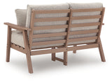 Grover Driftwood Beach Outdoor Sofa and Loveseat with Coffee Table