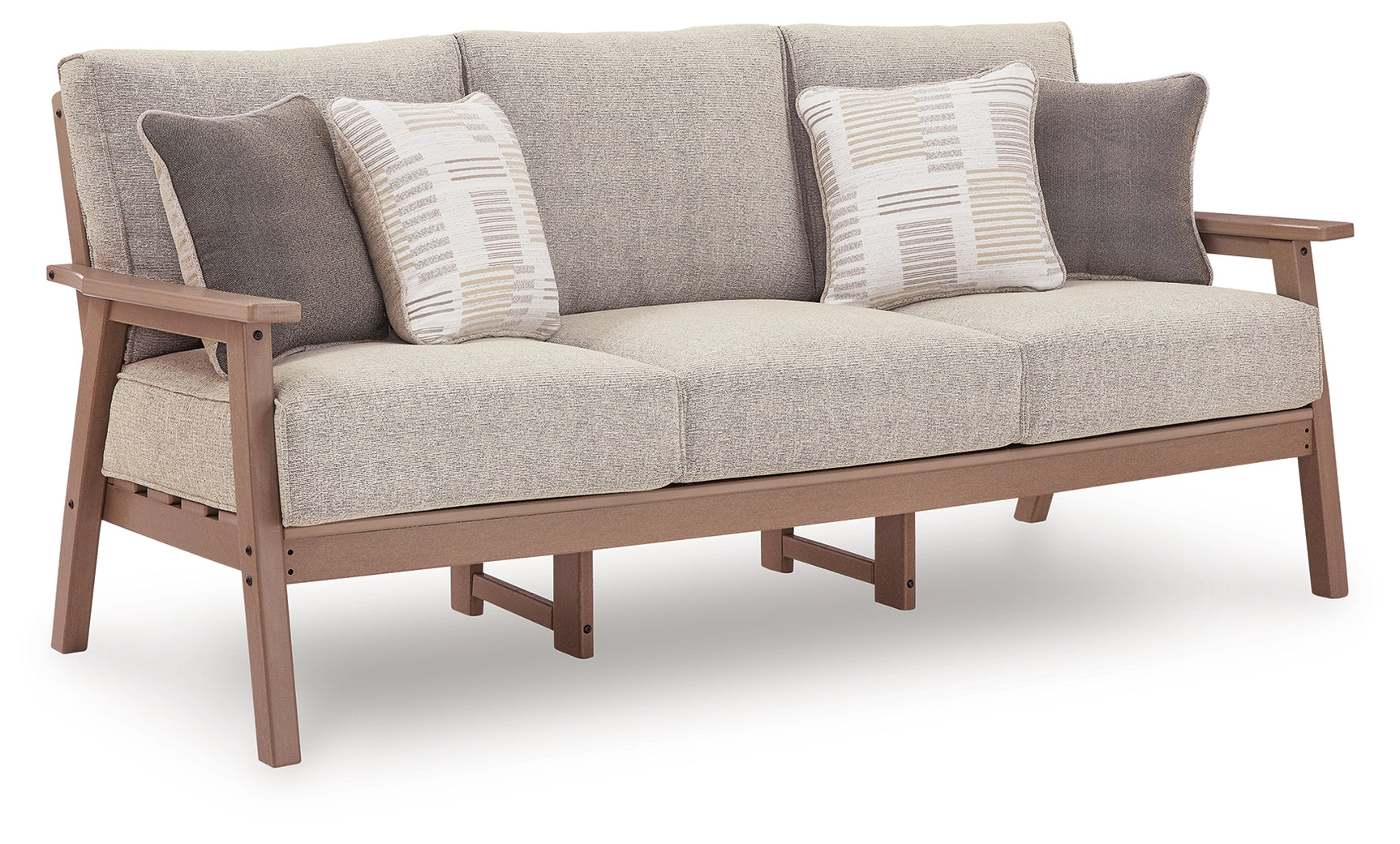 Grover Driftwood Beach Outdoor Sofa and 2 Chairs with Coffee Table