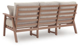 Grover Driftwood Beach Outdoor Sofa and Loveseat with Coffee Table