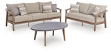 Harmony Natural/Gray Headlands Outdoor Sofa and Loveseat with Coffee Table