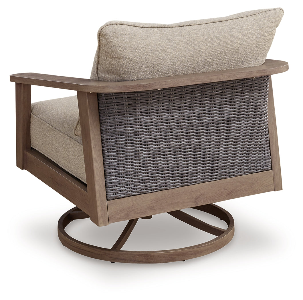 Harmony Natural/Gray Headlands Outdoor Sofa with 2 Lounge Chairs