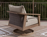 Harmony Natural/Gray Headlands Outdoor Sofa with 2 Lounge Chairs