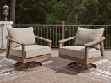 Harmony Headlands Natural/Gray Outdoor Swivel Lounge with Cushion