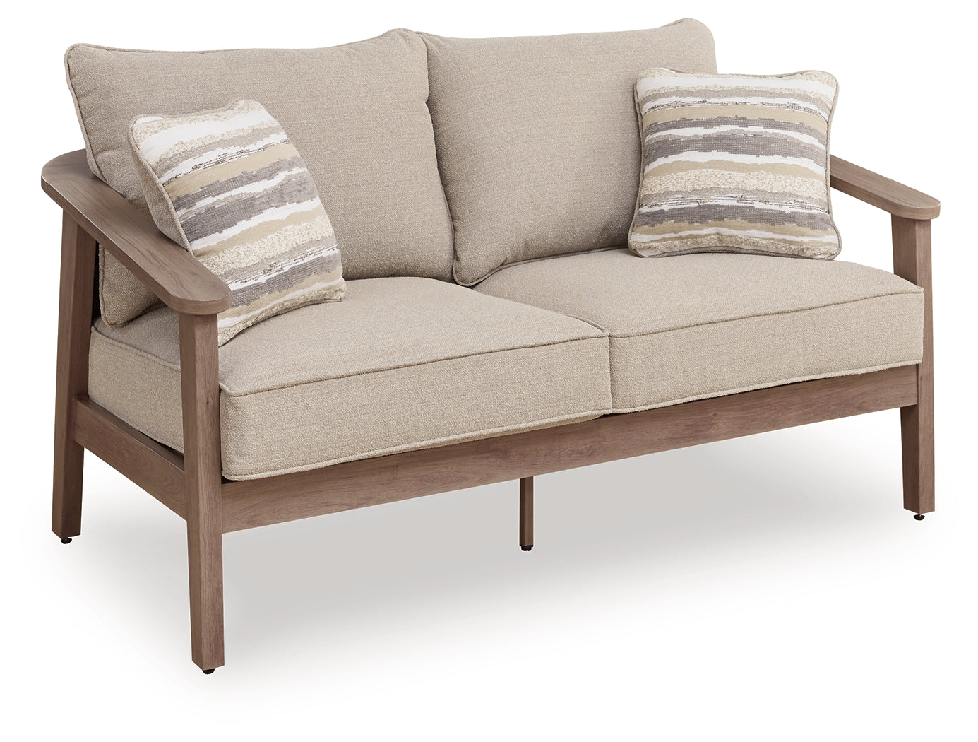Harmony Natural/Gray Headlands Outdoor Sofa and Loveseat with Coffee Table