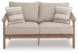 Harmony Natural/Gray Headlands Outdoor Sofa and Loveseat with Coffee Table