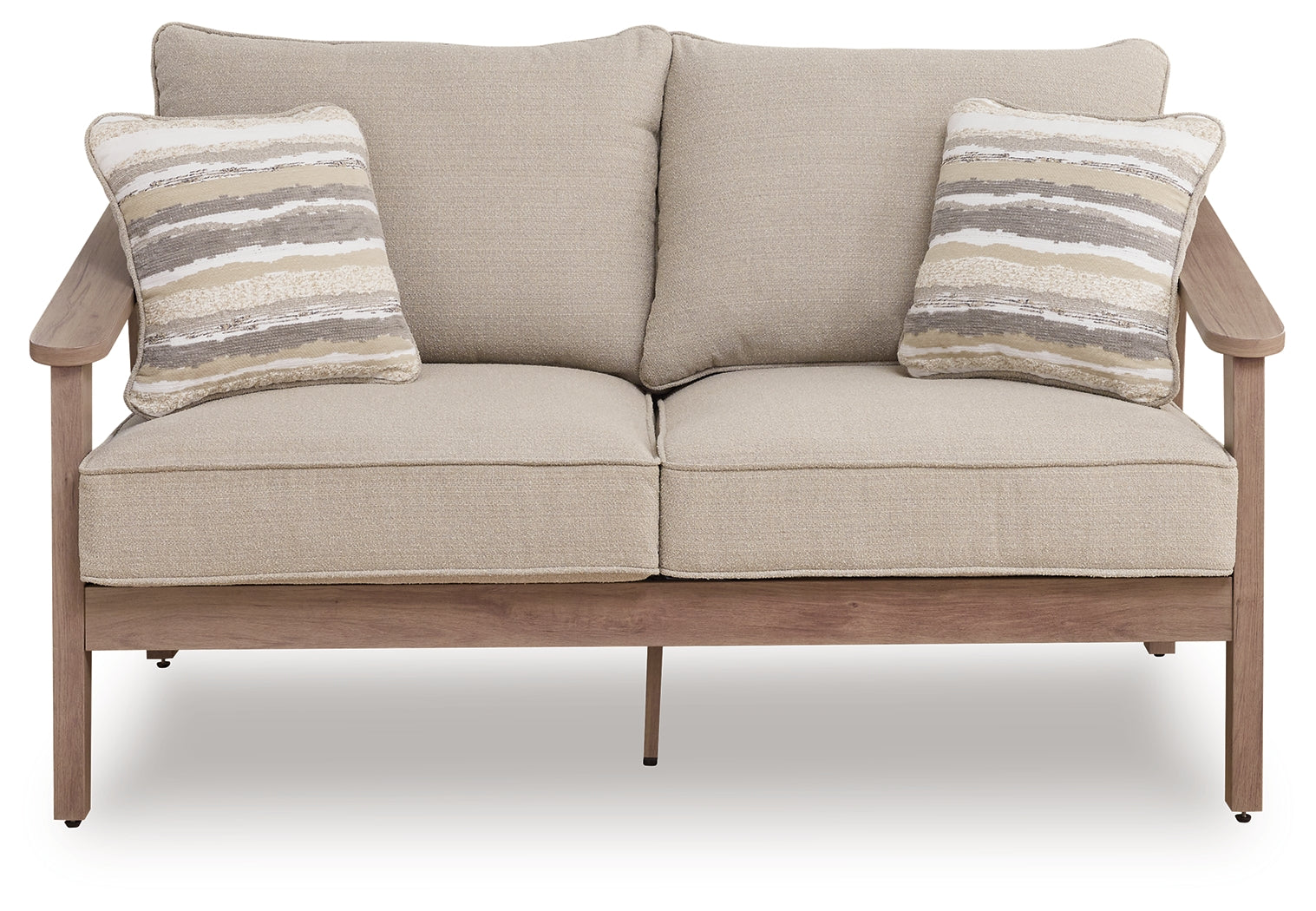 Harmony Natural/Gray Headlands Outdoor Sofa and Loveseat with Coffee Table