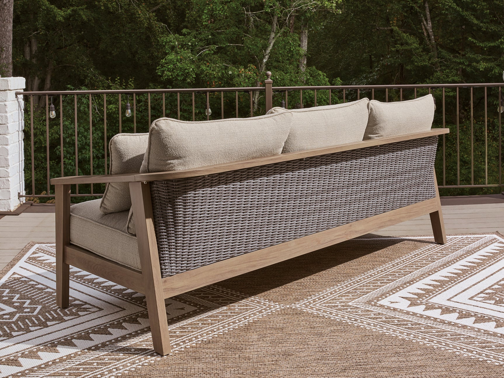 Harmony Headlands Natural/Gray Outdoor Sofa with Cushion