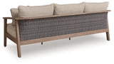 Harmony Natural/Gray Headlands Outdoor Sofa and Loveseat with Coffee Table