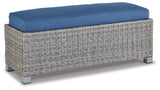Naples Light Gray Beach 2-Piece Outdoor Sectional with Multi-use Table and Bench