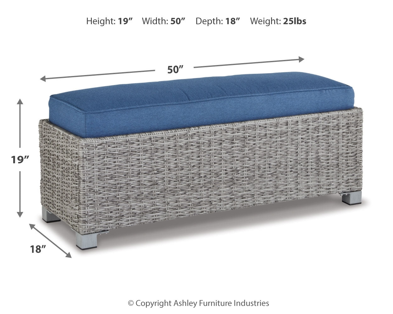 Naples Light Gray Beach 2-Piece Outdoor Sectional with Multi-use Table and Bench