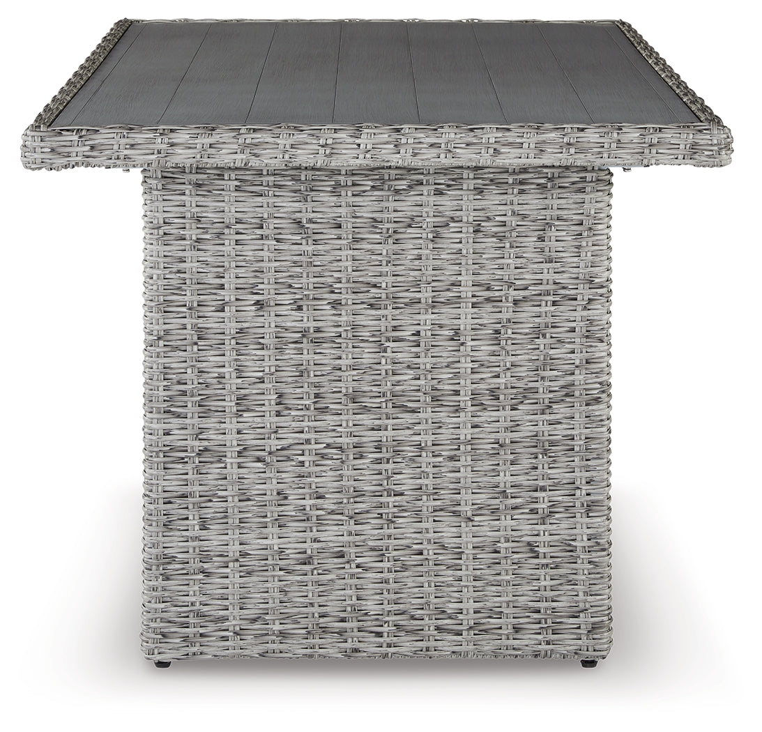 Naples Light Gray Beach 2-Piece Outdoor Sectional with Multi-use Table and Bench