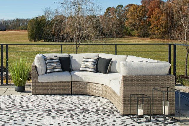 Calworth Beige 3-Piece Outdoor Sectional - Ella Furniture