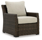 Brook Ranch Brown Outdoor Lounge Chair With Cushion - Ella Furniture