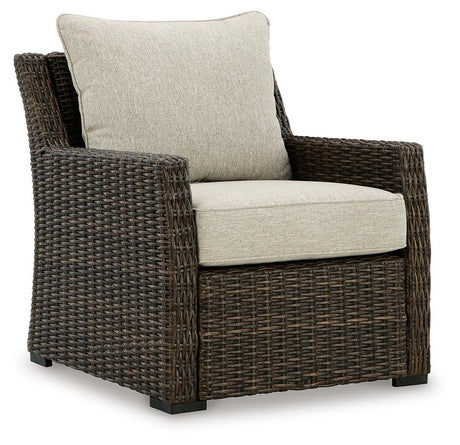 Brook Ranch Brown Outdoor Lounge Chair With Cushion - Ella Furniture