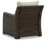 Brook Ranch Brown Outdoor Lounge Chair With Cushion - Ella Furniture