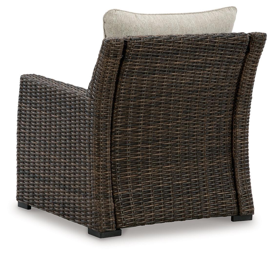Brook Ranch Brown Outdoor Lounge Chair With Cushion - Ella Furniture