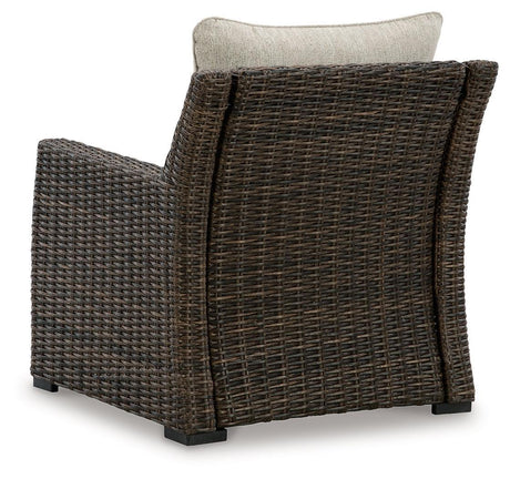 Brook Ranch Brown Outdoor Lounge Chair With Cushion - Ella Furniture