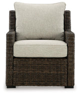 Brook Ranch Brown Outdoor Lounge Chair With Cushion - Ella Furniture